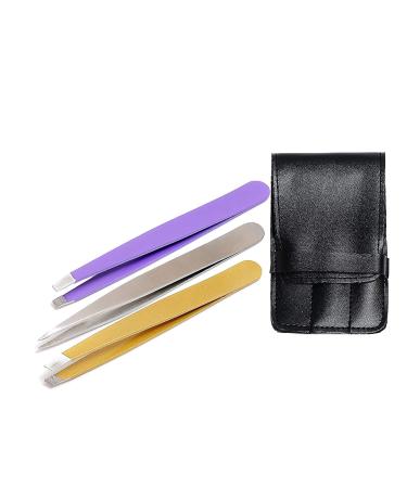 Amaok Premium 3 Tip Tweezers Set with Case - Stainless Steel Slant, Straight & Pointed Tip Tweezer - Buy Online on GoSupps.com