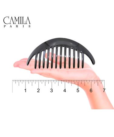 Camila Paris CP2872/2 French Hair Side Combs - Black Interlocking Combs for Women - Strong Hold Hair Clips for Bun Chignon Up-Do - Made in France - Buy Online on GoSupps.com