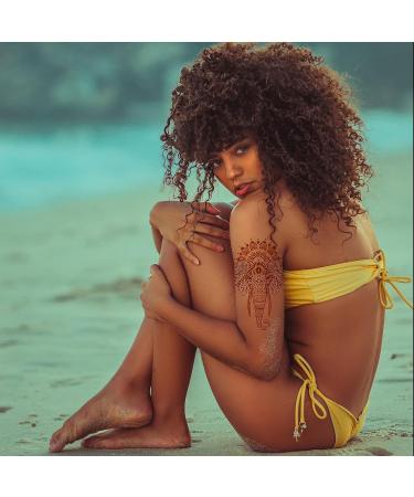 Aresvns Henna Tattoo Stickers - 9 Sheets, Waterproof Brown Designs for Women and Girls - Buy Online on GoSupps.com