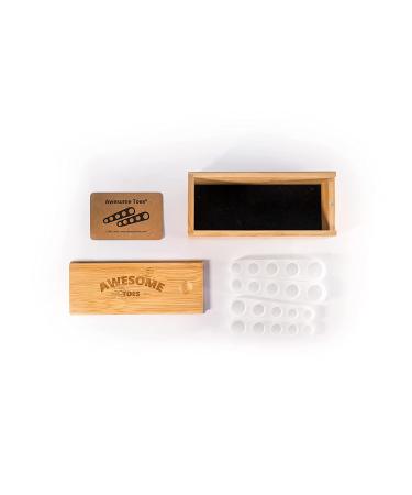 YOGABODY Naturals Toe Spreaders & Separators: Fast Pain Relief from Hammertoe & Bunions - 2 Pairs in Stylish Wooden Box - Buy Online on GoSupps.com