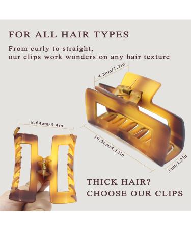 Large Hair Claw Clips for Women Thick Hair 4.1-Inch Strong Grip Large Hair Claw Clip 4 Colors Glossy and Matte of Lightweight and Durable Resin Material Extra Large Claw Clip for Any Occasion Camouflage Green Brown Purple Beige - Buy Online on GoSupps.com