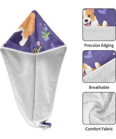 Dog Purple Hair Towel 2 Pack | Super Absorbent Quick Dry Hair Turbans for Women & Girls - Perfect for All Hair Types - Buy Online on GoSupps.com