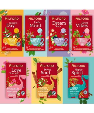 Milford Lifestyle Mixbox - Limited Edition 5x4 Tea Bags | Gluten-Free Lactose-Free Vegan | Sunny Day Dream Team Love Yourself Happy Spirit Sweet Soul - Buy Online on GoSupps.com