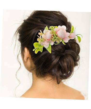 ifundom flower bridal comb bridal hair comb floral hair comb flower headpiece flower hair accessories womens accessories flowers for hair flower comb hair combs for women accessories Pink - Buy Online on GoSupps.com