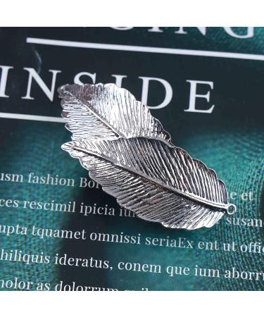 A llereyae Vintage Leaf Hair Clip Barrette - Minimalist Silver Alloy for Women and Girls - Buy Online on GoSupps.com