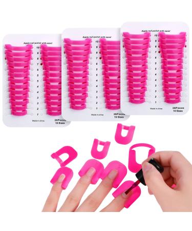78 Pieces Plastic Nail Polish Protector for Fingers U Shape Nail Polish Stencil Reusable Soft Nail Covers Tools, 10 Sizes
