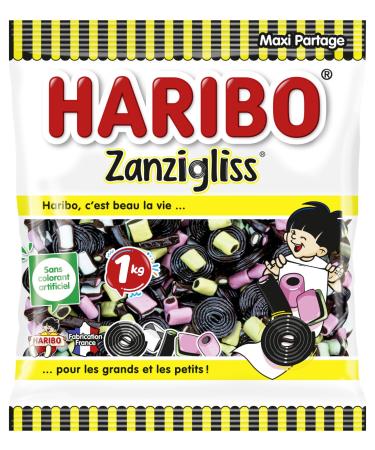 HARIBO - Zanzigliss - Assortiment De Bonbons R glisse - Sans Colorants Artificiels - Sachet Vrac 1 kg