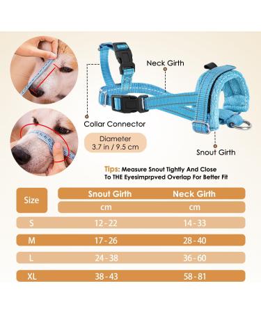 Adjustable Reflective Nylon Dog Muzzle - Prevents Biting & Barking - Blue - Small Medium Large Dogs - Buy Online on GoSupps.com