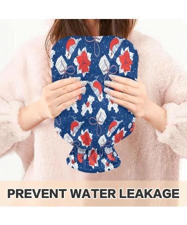 Shop 2L Hot Water Bottle with Poinsettia & Birds | Soft Fleece Cover | Ideal for Heating & Cooling Compresses - Buy Online on GoSupps.com