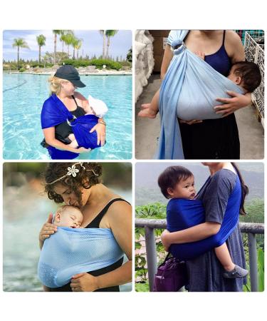 Hinataa Adjustable Baby Wrap Water Ring Sling | Breathable Quick Dry Carrier for Summer Swimming & Beach - Light Blue - Buy Online on GoSupps.com