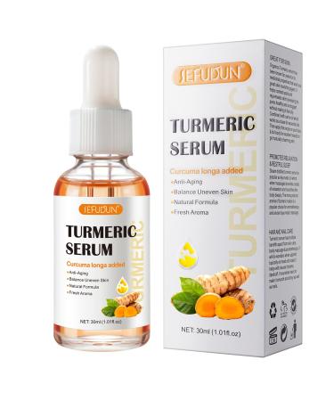 Turmeric Serum for Dark Spots Natural Turmeric Skin Brightening Serum Dark Spot Remover for face - Cleanses Skin Fights Acne Evens Tone Hair Growth (30ML)
