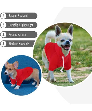 Dog Hoodie Dog Hoodies with Pocket Softness Comfort Dog Sweatshirt Puppy Hoodies Warm and Lightweight Dog Fleece Jumper Dog Hoodies Clothes Winter for Small Medium Dogs (L Red) L Red - Buy Online on GoSupps.com