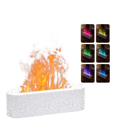 Rican Diffusor for essential oils 150 ml flaming classor humidifier for essential oils with 7 color change waterless automatic shutdown for large rooms at home office cracks crackle white