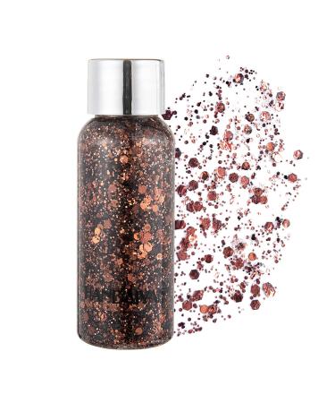 GL-Turelifes Mermaid Sequins Chunky Glitter Liquid Eyeshadow Glitter Body Gel Festival Glitter Cosmetic Face Hair Nails Makeup Long Lasting Sparkling 30g (07 Bronze) - Buy Online on GoSupps.com