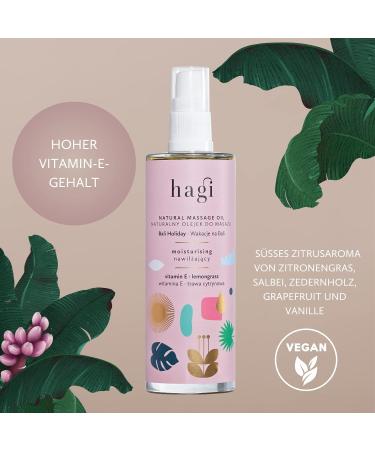 Hagi Natural Massage Oil - Bali Holiday | Almond & Vitamin E | Soothing Lemongrass Oil | 100ml International Shipping - Buy Online on GoSupps.com