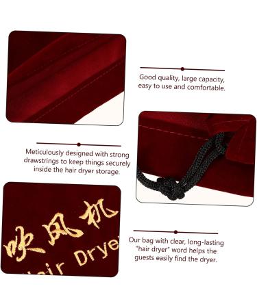FOMIYES 3 Pcs Hair Dryer Storage Bag Travel Blow Dryer Makeup Organizer Bag Hair Dryer Bag Hanging Plush Bag Claretx3pcs 30x26cmx3pcs - Buy Online on GoSupps.com