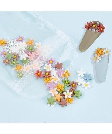 3D Daisy Flower Nail Charms, Caviar Beads, & Resin Flower Gems - 7 Colors, DIY Nail Craft Decoration - Buy Online on GoSupps.com