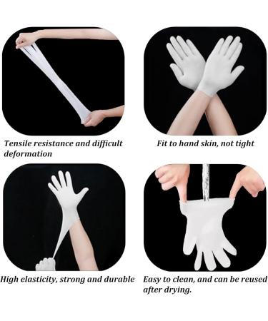 Moisturizing Silicone Spa Gel Gloves for Hand Care | Reusable Sleeping Gloves for Dry Cracked Hands | 2 Pairs - Pink & White - Buy Online on GoSupps.com