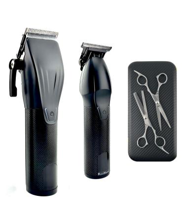 Multi-Speed Clipper Set Gear Shifting 20-Piece Grooming Kit for Men T-Blade Plus King Clipper Rechargeable Hair Trimmers Metal Grip Carbon Steel Blades All-in-one Barber Set