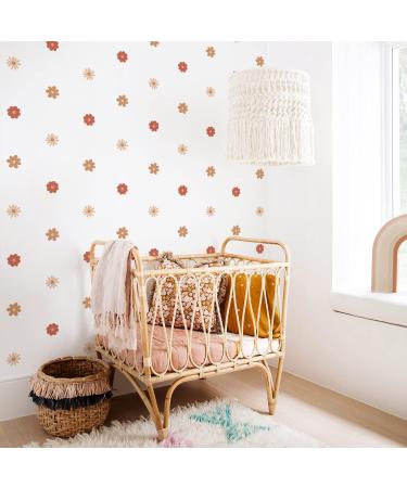 Funlife Brownish Red Daisy Wall Decal - Peel and Stick Kids Wall Art for Nursery, Bedroom, Playroom - Buy Online on GoSupps.com