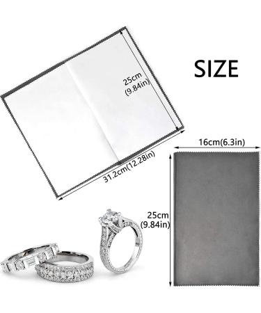 SEVENWELL 2pcs Large Jewelry Polishing Cleaning Cloth 10''x12'' for Sterling Silver, Gold, Diamond, Platinum, Precious Stones, Coins - Gray - Buy Online on GoSupps.com