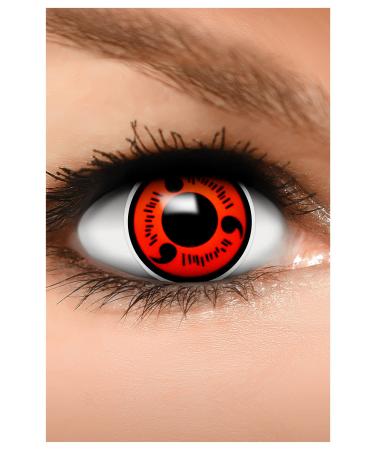 Funzera colored sharingan contact lenses Halloween Red Naruto 2 pieces (1 pair) without prescription easy -to -use red lentils 2 x colored contact lens for cosplay carnival carnival anime