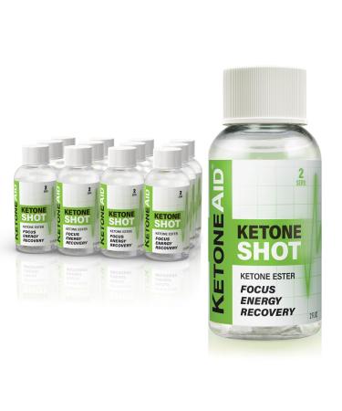KetoneAid Ketone Shot | Ketone Ester Energy | No Sugar No Caffeine (12 Count) Ketone Shot Peach 2 Fl Oz (Pack of 12)