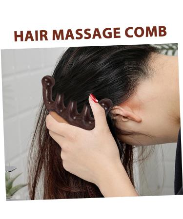 Buy Combined Massage Comb - Wooden Wide Tooth Comb for Curly Hair & Head Massage Tool | Perfect for Women's Hair Care - 10.50x5.00cm Brown - Buy Online on GoSupps.com
