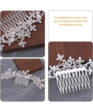 minkissy Rhinestone Alloy Hair Comb Wedding Headpiece for Bride Hairpin Bride Headdress Bridal Headpieces for Wedding Bridal Hair Comb Bridal Hair Accessories European and American Decorate - Buy Online on GoSupps.com