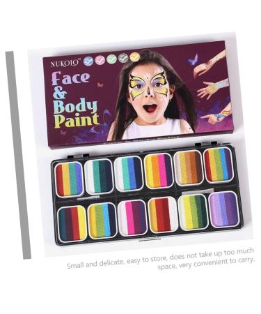 Ipetboom Rainbow Body Paint Set for Adults & Kids | Fluorescent Face Painting Makeup Kit | Water-Soluble Pigment Palette - Buy Online on GoSupps.com