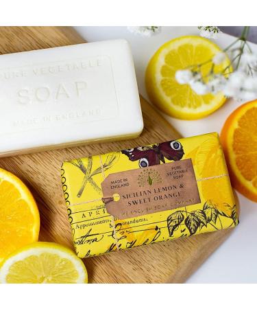 The English Soap Company Sicilian Lemon & Sweet Orange Soap Bar 190g - Anniversary Collection - Buy Online on GoSupps.com