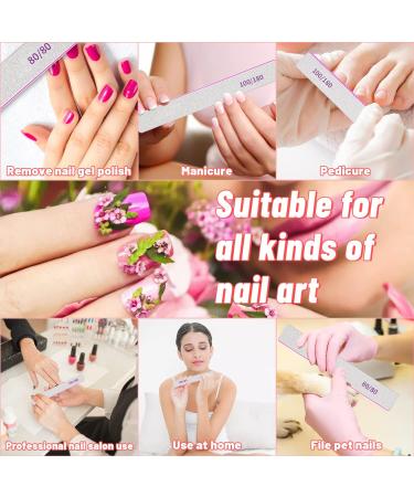 BLESWIN 80/80 Grit Nail Files - 25pcs Jumbo Emery Board for Acrylic Nails - Double-Sided Nail Filer for Manicure & Pedicure - Buy Online on GoSupps.com