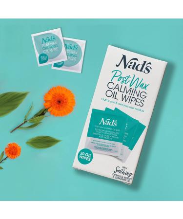 Nad's Post Wax Calming Oil Wipes - 20pc Refill Pack - After Wax Skin Cleanser - Buy Online on GoSupps.com