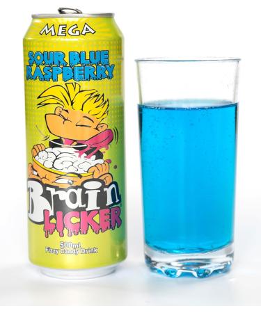 Mega Brain Licker Sour Blue Raspberry Candy Drink American Style Soda 12 Pack x 500ml - Buy Online on GoSupps.com