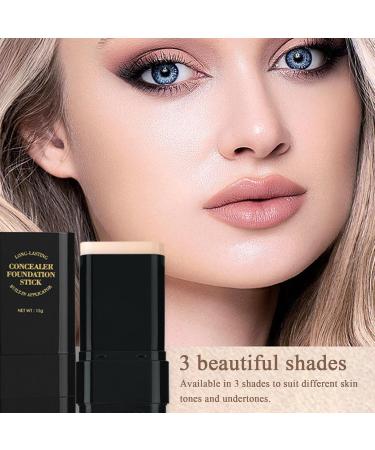 Full Coverage Foundation Stick Portable Make Up Stick Double Cosmetics Smooth Skin Base Cream Lightweight Beauty Conceal Stick for Girls Use for Long Wearing Daily 1 - Buy Online on GoSupps.com