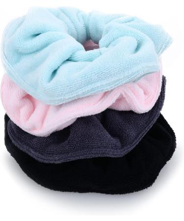 4-Pack Microfiber Hair Drying Towel Scrunchies | Soft & Absorbent Hair Bands for Frizz-Free Styles | Ponytail Holder & Wet Hair Accessories for Women - Buy Online on GoSupps.com