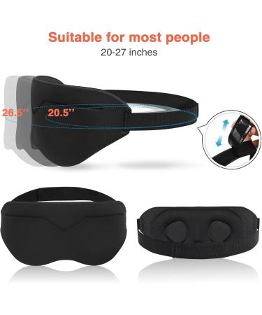 Premium 3D Contoured Sleep Eye Mask for Men & Women - Light Blocking Soft Comfort Blindfold for Travel & Yoga - Perfect for Naps - Buy Online on GoSupps.com