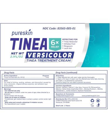 Tinea Versicolor Treatment Cream | Extra Strength Antifungal & Anti-Itch for Ringworm Athlete's Foot & Jock Itch | Natural Formula - Buy Online on GoSupps.com
