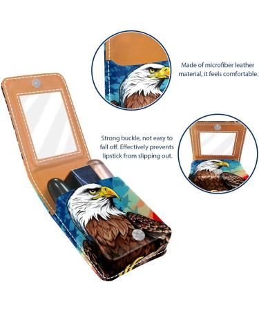 Travel Lipstick Organizer Case - Portable Makeup Bag with Mirror | American Flag Eagle Design | L431k1etgi - Buy Online on GoSupps.com