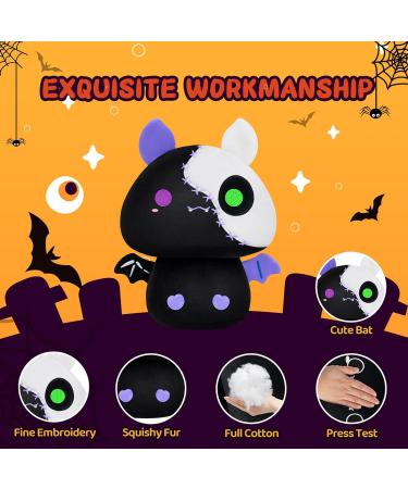 Mewaii 8'' Soft Skeleton Bat Mushroom Pillow Stuffed Animal Plush - Cuddly Black Toy for Kids | 8 Inch Plushie Squishy - Buy Online on GoSupps.com