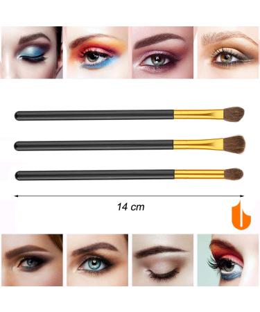 Urbanstrive 3pcs Professional Eye Makeup Brushes Set | Soft Synthetic Blending Brush Kit for Flawless Eyeshadow Eyeliner & Eyebrow Application - Gold - Buy Online on GoSupps.com