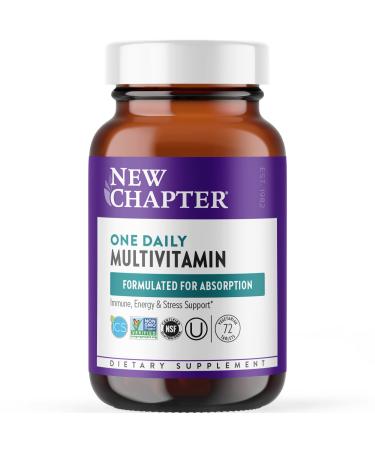 New Chapter Only One Multivitamin with Fermented Probiotics + Wholefoods + Vitamin D3 + B Vitamins + Organic Non-GMO Ingredients - 72 ct