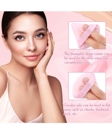 PROUSKY 6-Piece Triangle Light Pink Makeup Velour Puff Set for Pressed and Loose Powder - Ideal for Face Cosmetic Foundation and Mineral Makeup Application - Buy Online on GoSupps.com