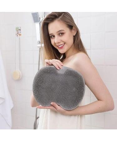 Foot Brush for Shower | Non-Slip Silicone Massage Pad & Laundry Massager | Relieve Tired Feet - Gray - Buy Online on GoSupps.com