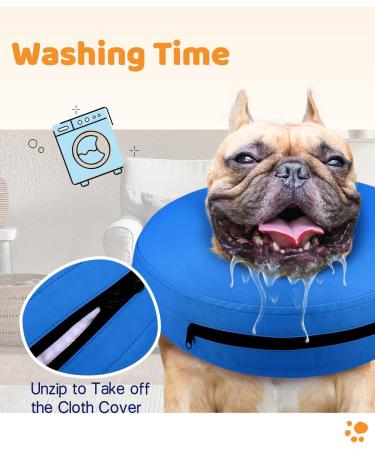 Supet Rewrise Dog Collar - Leak Protection Soft Inflatable Post-Op Collar for Dogs | Blue L (33.0-35.6 cm) - Buy Online on GoSupps.com