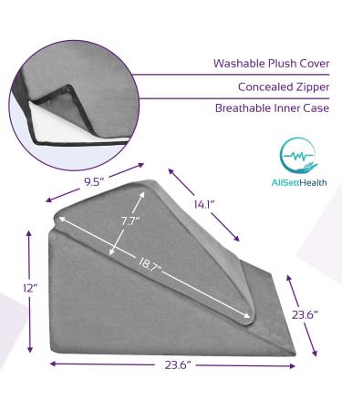 Memory Foam Bed Wedge Pillow Set for Leg, Knee, and Back Support | Acid Reflux, Anti Snoring, Heartburn Relief | Machine Washable | Grey | 23.6 x 23.6 x 12 and 18.7 x 23.6 x 7.7 - Buy Online on GoSupps.com