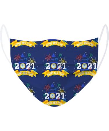 ZQP BEUU 20PCS Disposable_Mack for Women Men 2021 Happy New Year Printed 3-Layer Non-Woven Women Men Face Bandanas Breathable - Buy Online on GoSupps.com