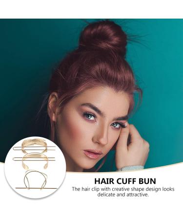 Lurrose Hair Cuff Rolls Set - 3 Pieces with Leaves | Gold Hair Bowl Buns & Holder for Women - International Shipping Available - Buy Online on GoSupps.com