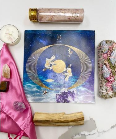 Pisces Gift Set - Healing Crystals, Smudge Stick, Crystal Candle, Palo Santo, Bath Salt, Zodiac Card | MAMA WUNDERBAR - Buy Online on GoSupps.com