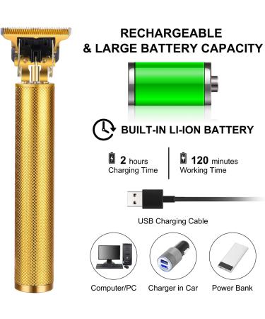 URAQT Cordless Hair Clippers for Men - Waterproof Electric Trimmer Set with T-Blade Detail Shaver, Grooming Kit with Guide Combs and Hair Combs (Gold) - Buy Online on GoSupps.com